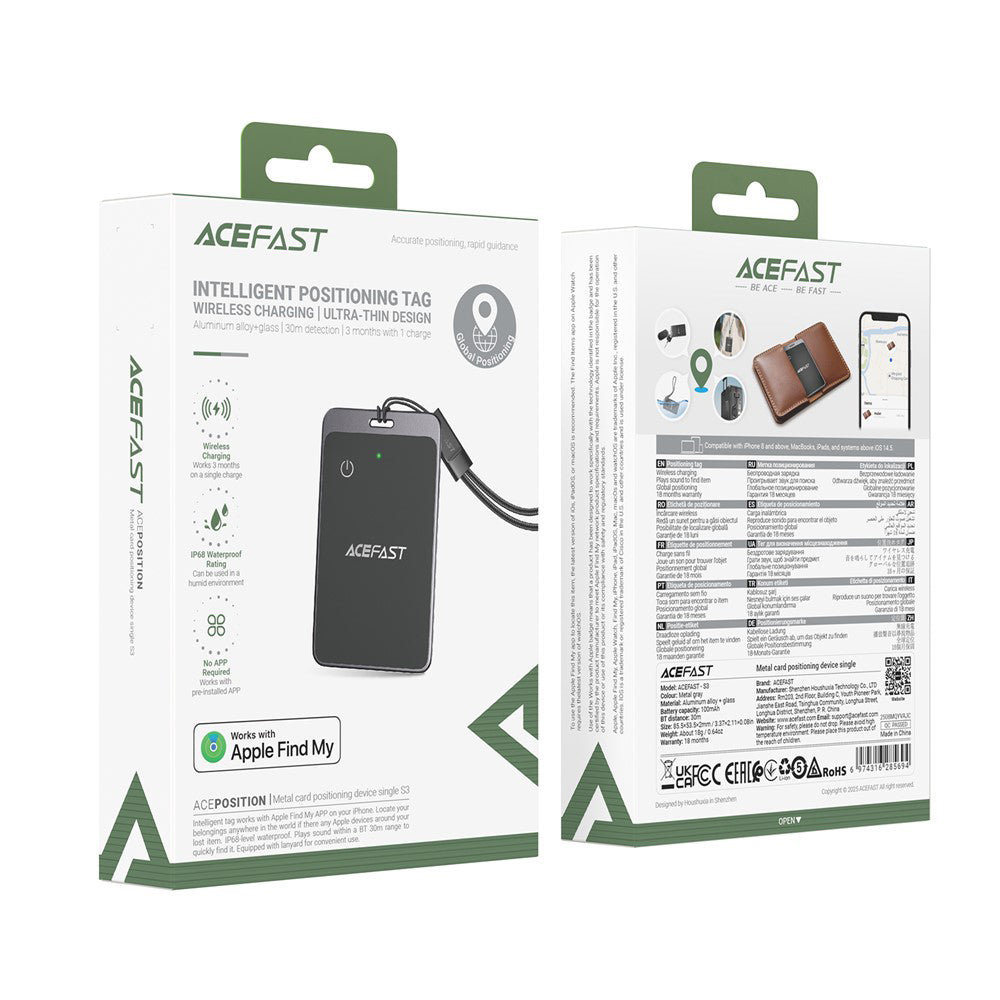 Acefast SmartTag S3 για σειρές iOS, Γκρι