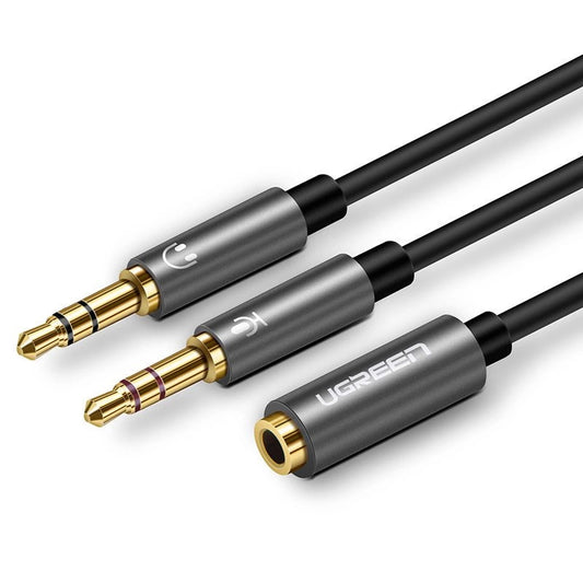 Προσαρμογέας ήχου 3.5mm - 2 x 3.5mm UGREEN AV140, 0.20m, Μαύρο