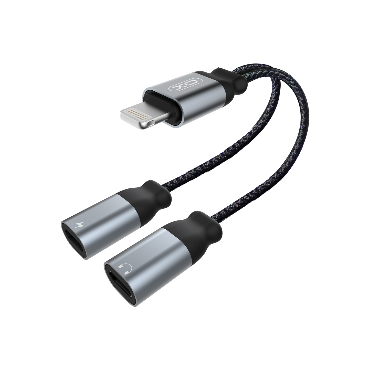 Προσαρμογέας Ήχου Lightning - 2 x Lightning XO Design NB-R160A, Γκρι