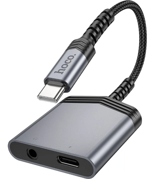 Προσαρμογέας Ήχου USB-C - USB-C / 3.5mm HOCO LS39, Μαύρο