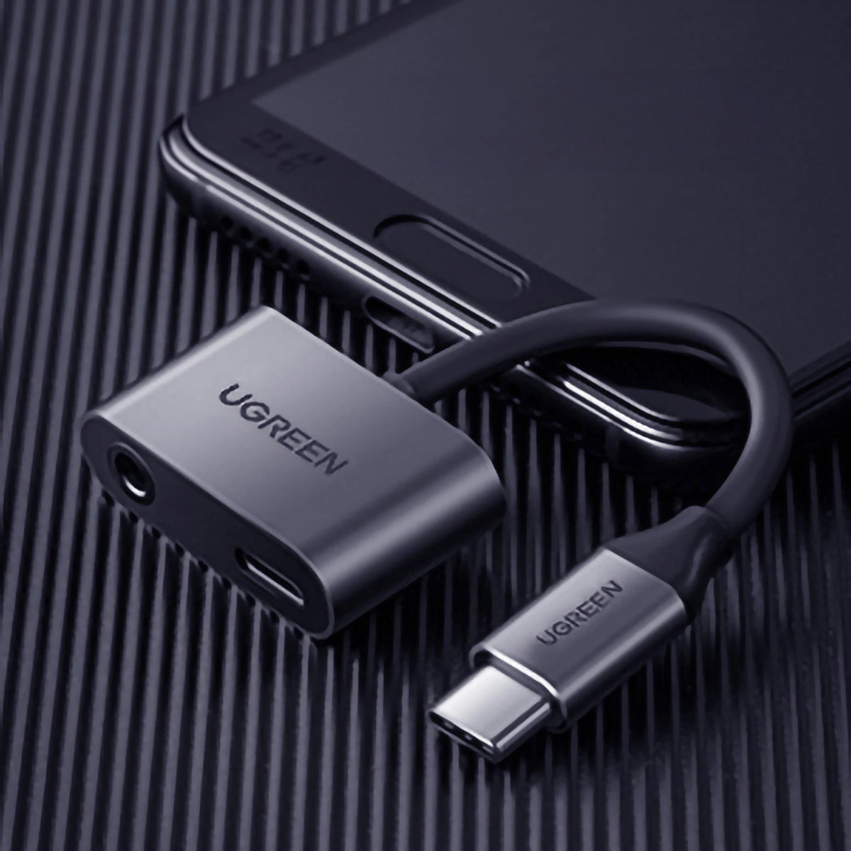 Προσαρμογέας Ήχου USB-C - 3.5mm / USB-C UGREEN CM193, Γκρι