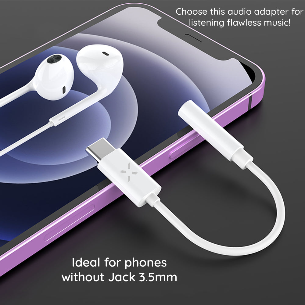 Προσαρμογέας Ήχου USB-C - 3.5mm Fixed, Λευκό