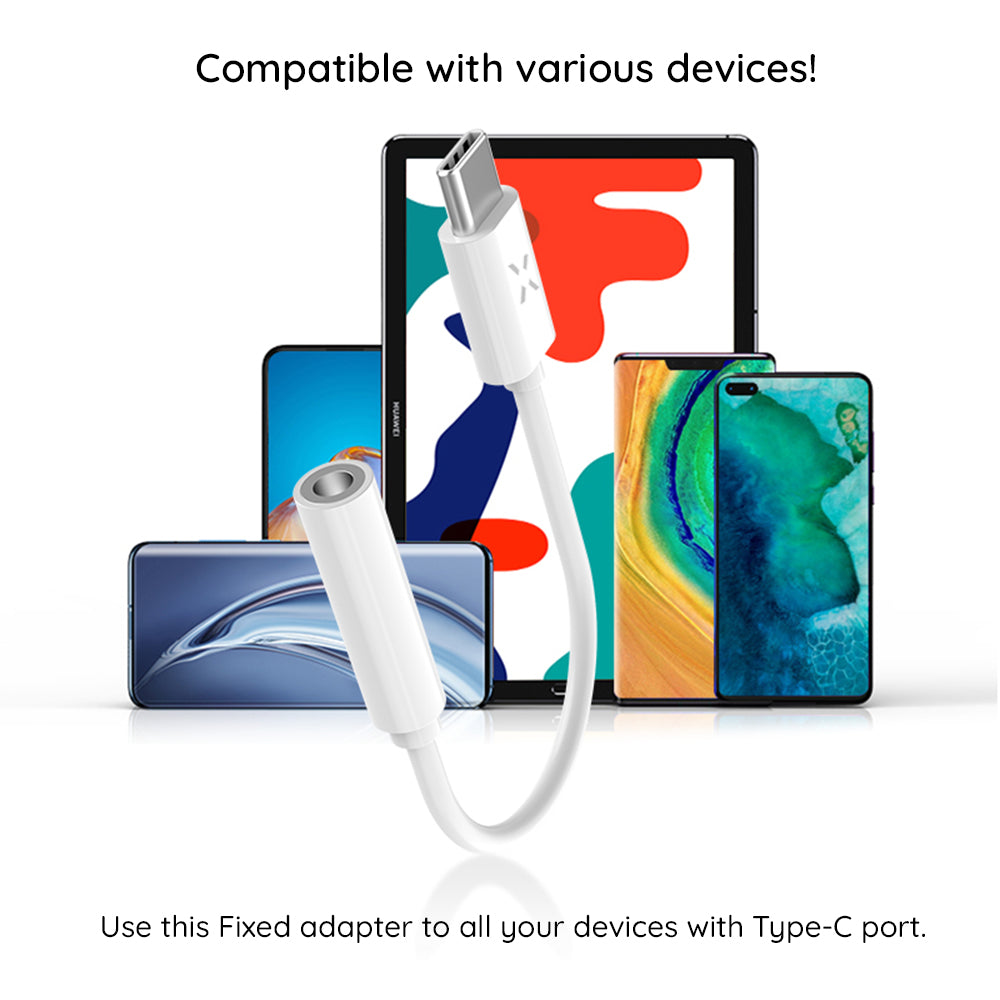 Προσαρμογέας Ήχου USB-C - 3.5mm Fixed, Λευκό