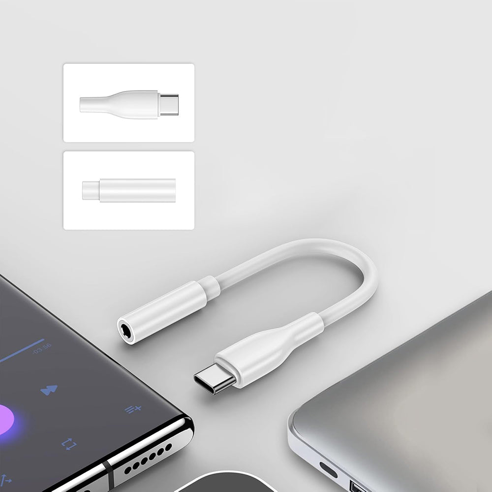 Προσαρμογέας Ήχου USB-C - 3.5mm Techsuit AC18 MusicBox, Λευκό, Σετ 2 τεμαχίων