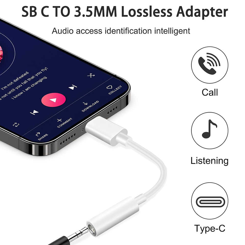 Προσαρμογέας Ήχου USB-C - 3.5mm Techsuit AC18 MusicBox, Λευκό, Σετ 2 τεμαχίων
