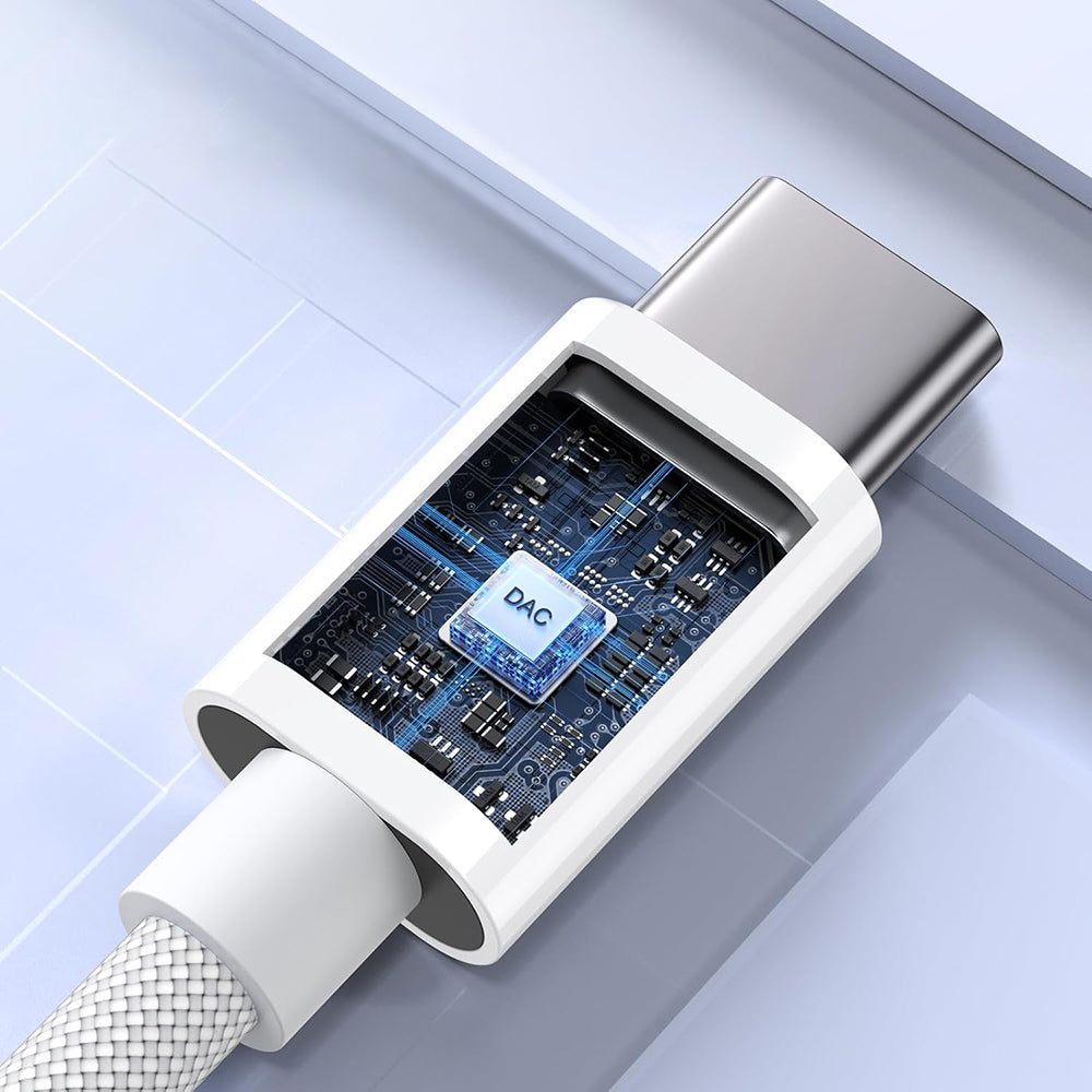 Προσαρμογέας Ήχου USB-C - 3.5mm Techsuit AC18 MusicBox, Λευκό, Σετ 2 τεμαχίων