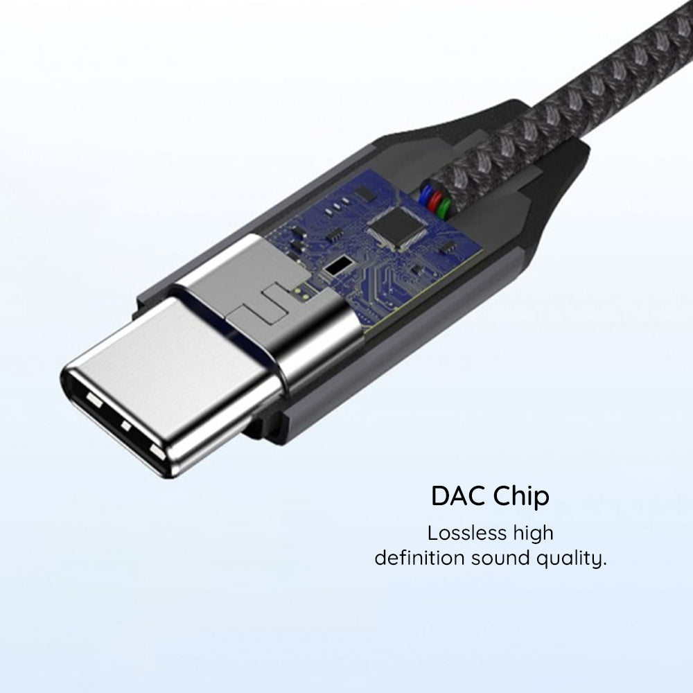 USB-C to 3.5mm Audio Adapter Techsuit AC8 MusicDox, Gray