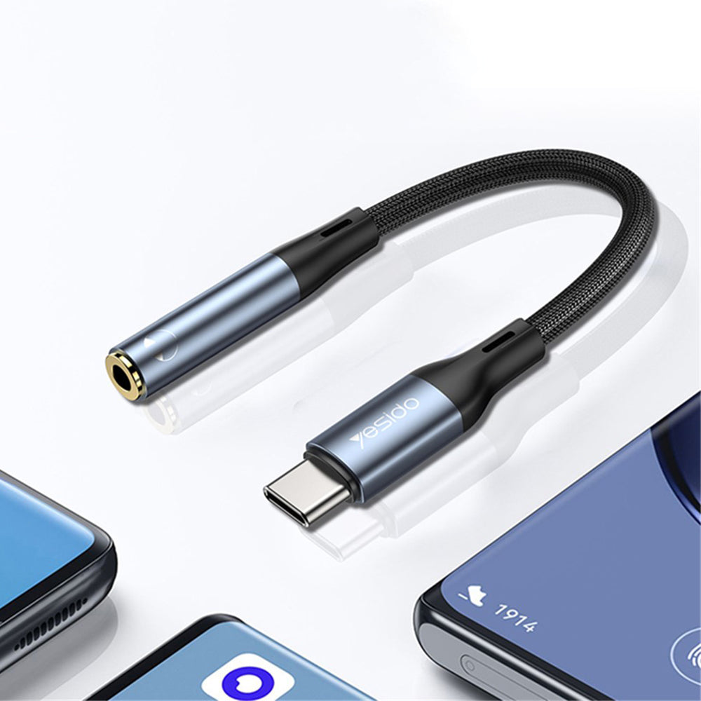 Προσαρμογέας Ήχου USB-C - 3.5mm Yesido YAU38, Μαύρο