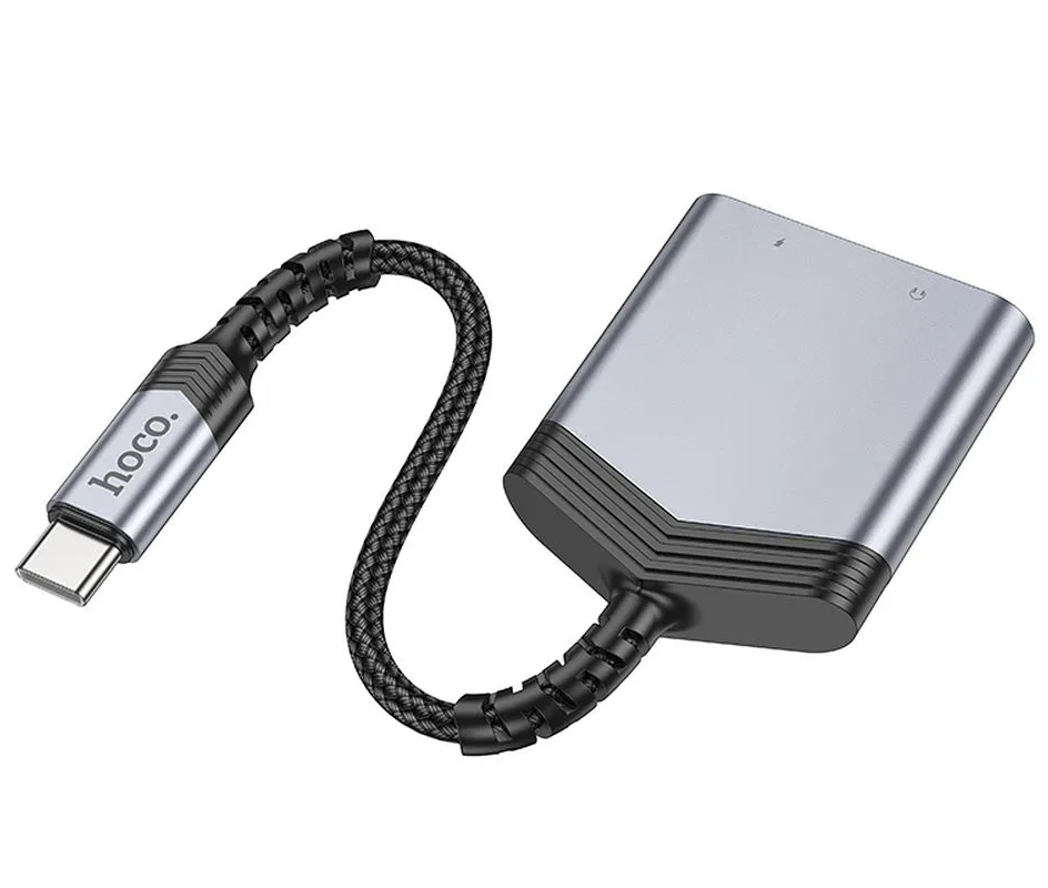Προσαρμογέας Ήχου USB-C - USB-C / 3.5mm HOCO LS39, Μαύρο