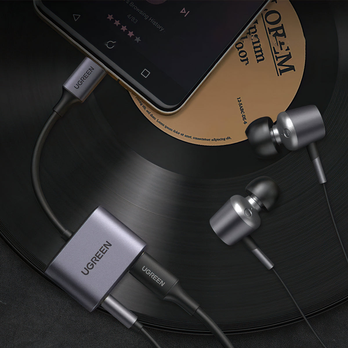 Προσαρμογέας Ήχου USB-C - 3.5mm / USB-C UGREEN CM231, Γκρι