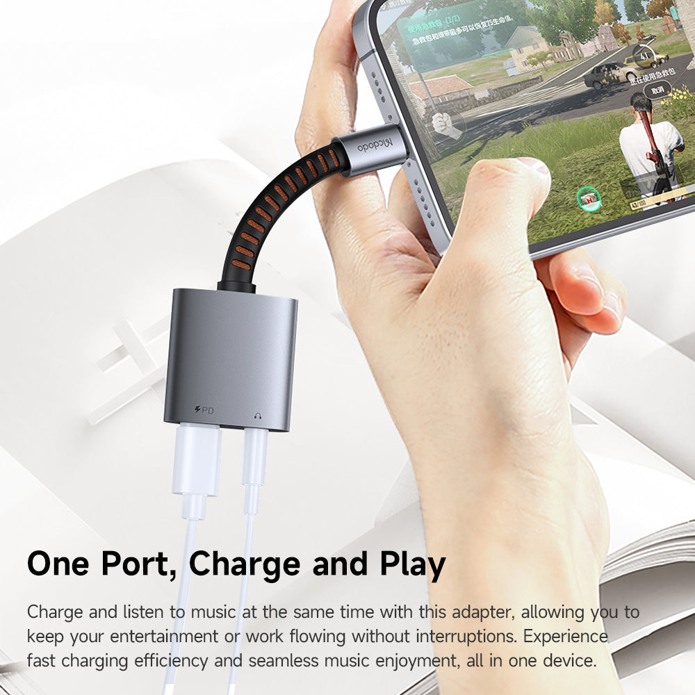 Προσαρμογέας Ήχου USB-C - USB-C / 3.5mm McDodo CA-3120, Γκρι