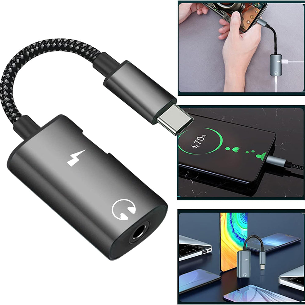 Προσαρμογέας Ήχου USB-C - USB-C / 3.5mm Techsuit AC22 AcustiCore, Γκρι