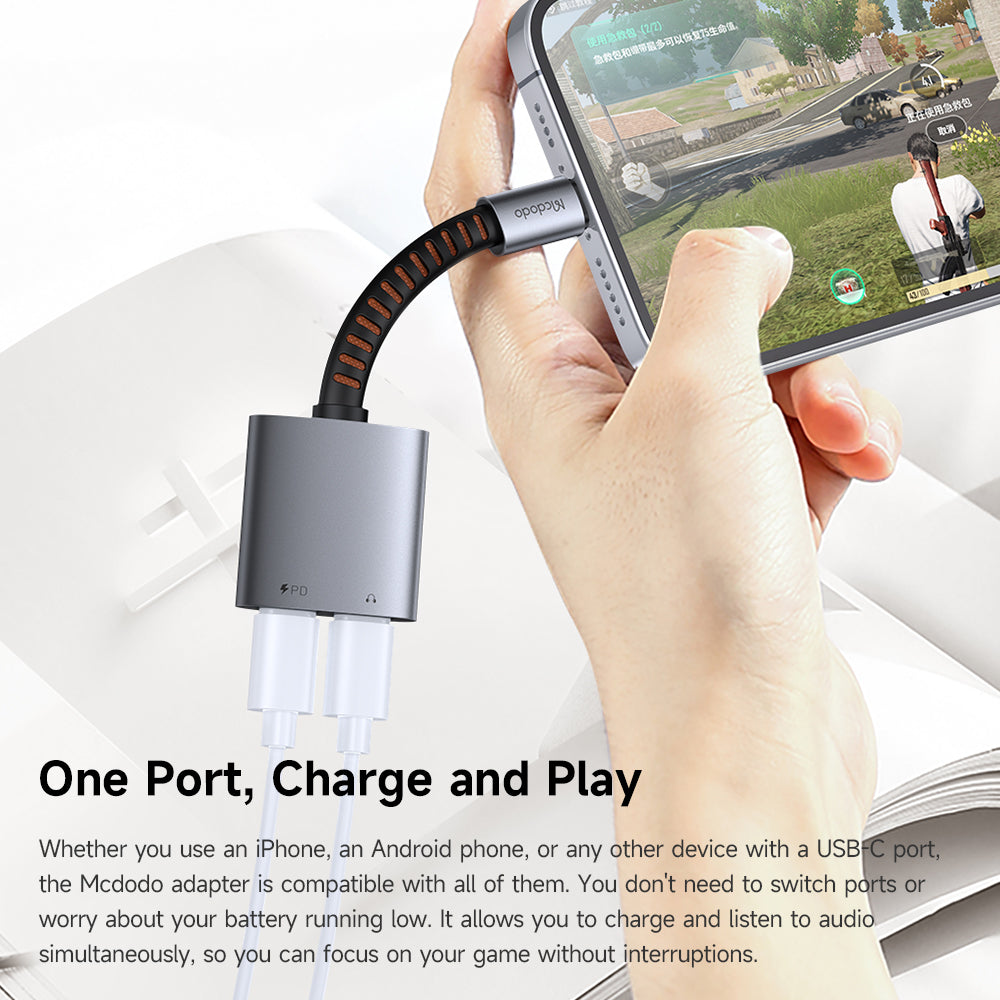 Προσαρμογέας Ήχου USB-C - USB-C / USB-C McDodo CA-3370, Γκρι