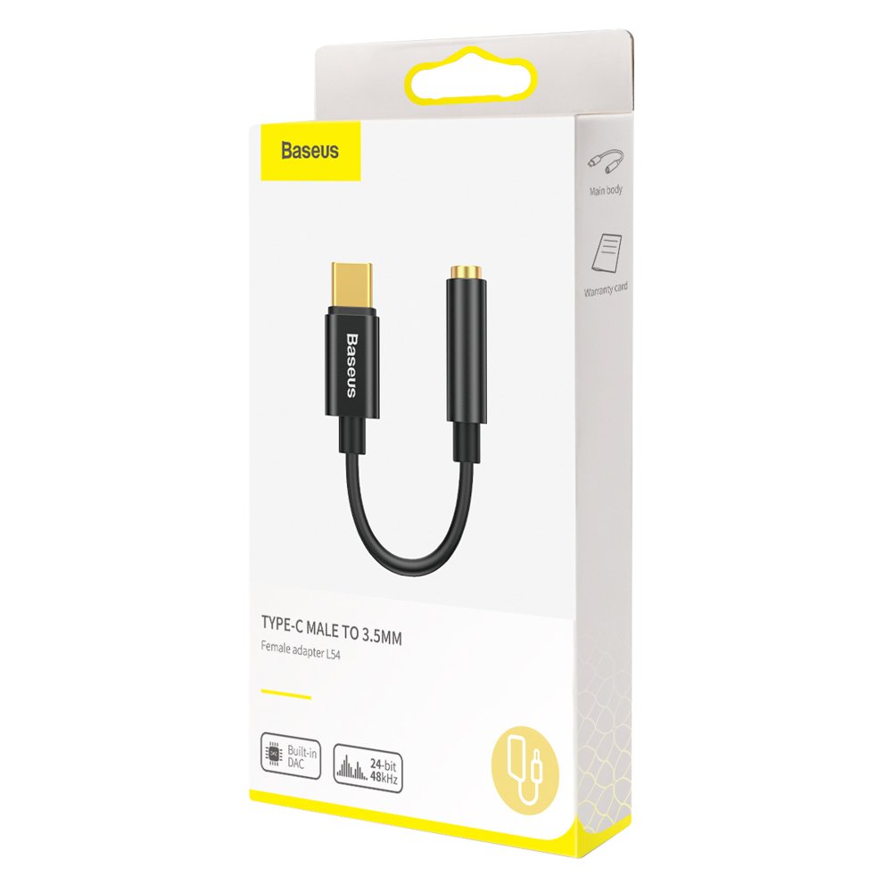 Προσαρμογέας Ήχου USB-C - 3.5mm Baseus L54, Μαύρο CATL54-01