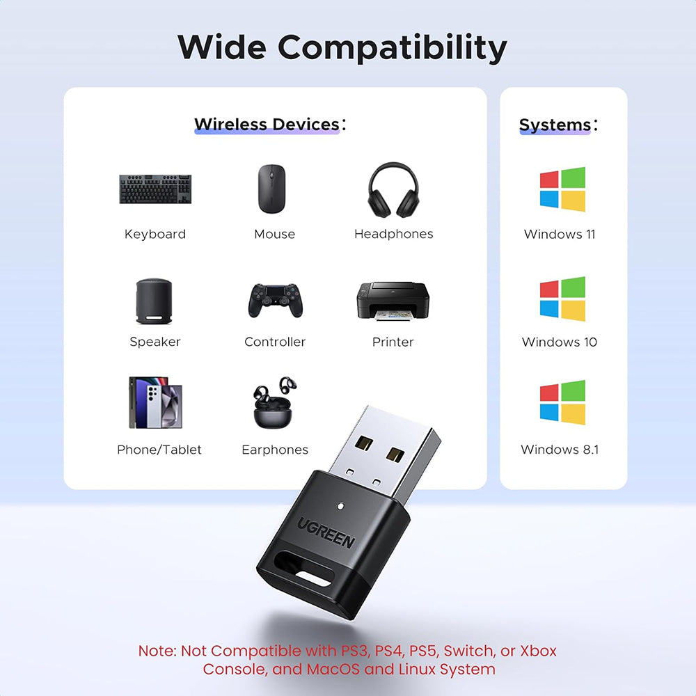 Αντάπτορας Bluetooth USB UGREEN CM748 (45134), Μαύρος