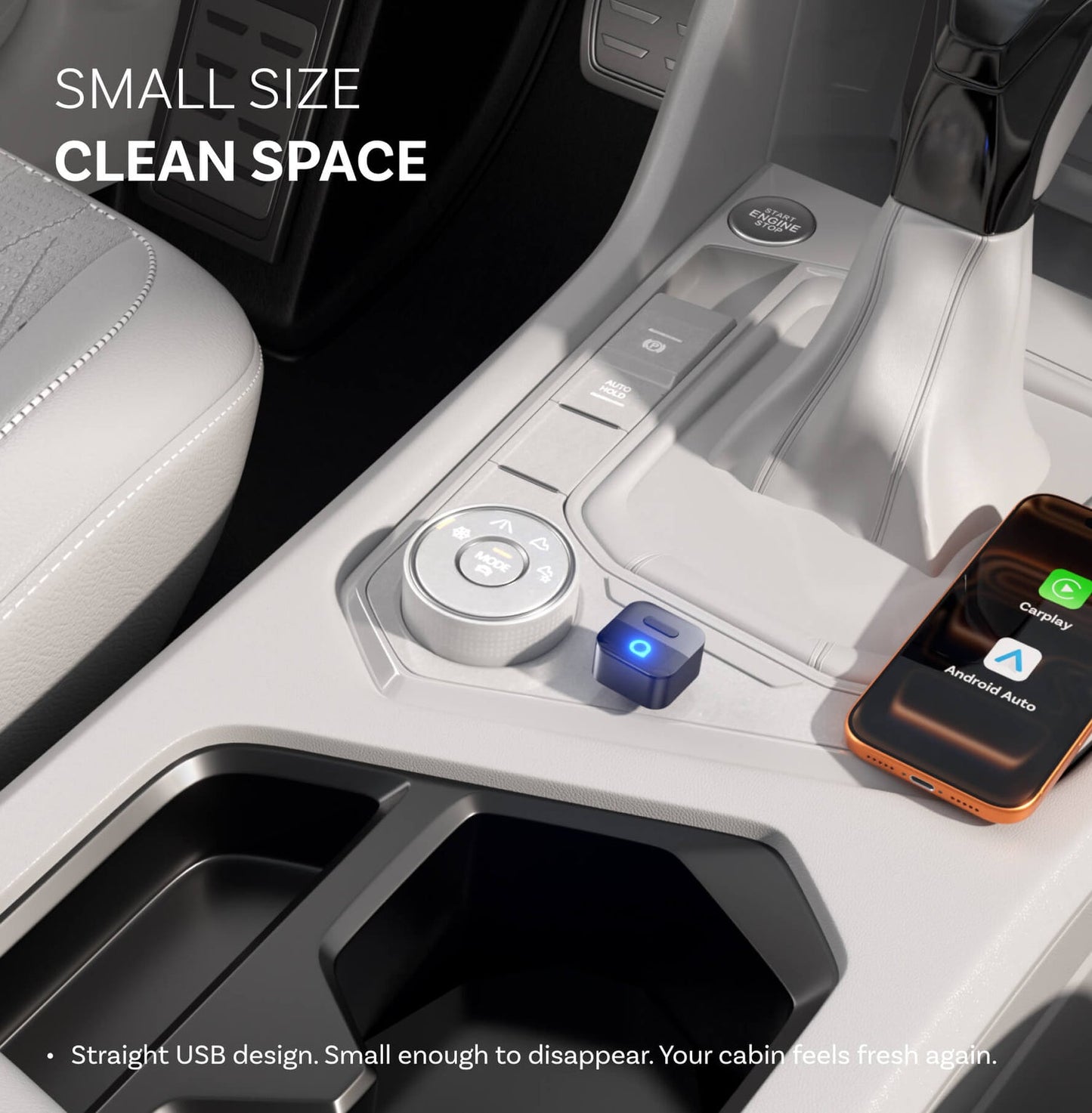 Ασύρματος προσαρμογέας Carplay / Android Auto Ottocast Mini Pico Style B για Apple iPhone / Android Series CA525-T3