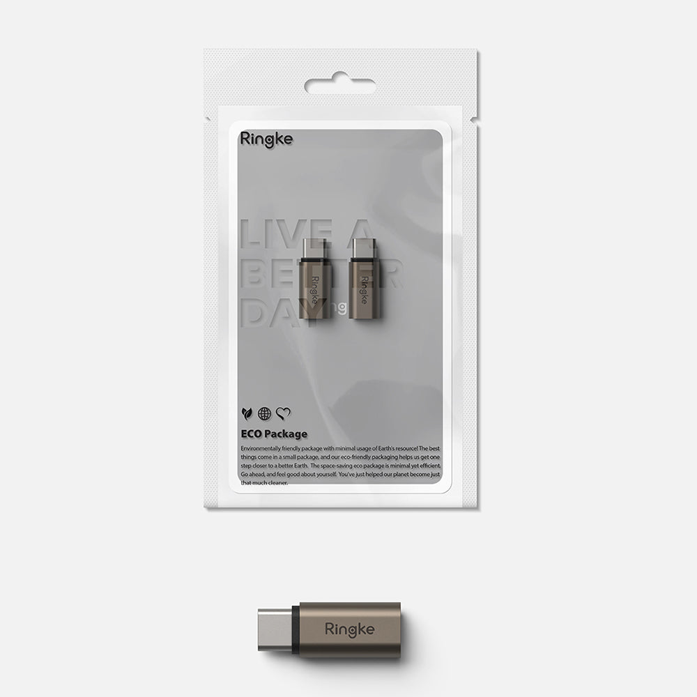 Προσαρμογέας Δεδομένων και Φόρτισης Lightning - USB-C Ringke, Καφέ, Σετ 2 τεμαχίων
