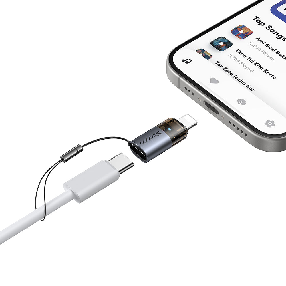 USB-C - Lightning McDodo OT-7630 Data and Charging Adapter, Black