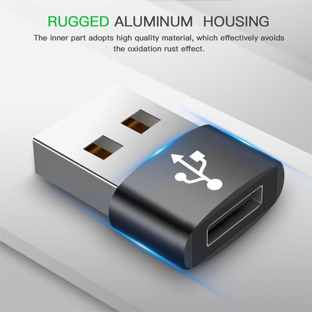 USB-C to USB-A Data and Charging Adapter Techsuit, Black