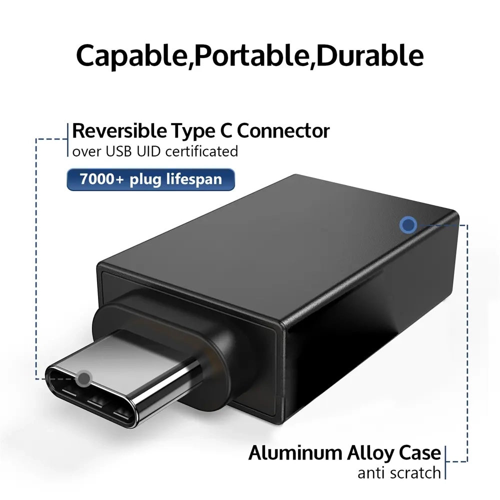 Προσαρμογέας OTG microUSB / USB-C - USB-A Techsuit A13 DuoVoltX, Γκρι, Σετ 2 τεμαχίων