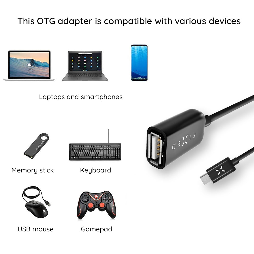 Προσαρμογέας OTG USB-C - USB-A Fixed, Μαύρο