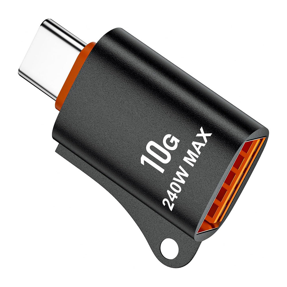OTG USB-C to USB-A Techsuit A1 HyperPort Adapter, Black Orange