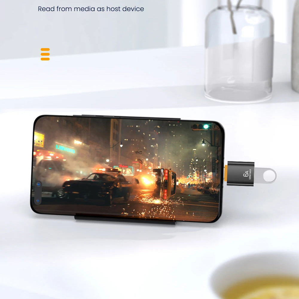 Προσαρμογέας OTG USB-C - USB-A Techsuit A2 HyperPort, Μαύρο Πορτοκαλί