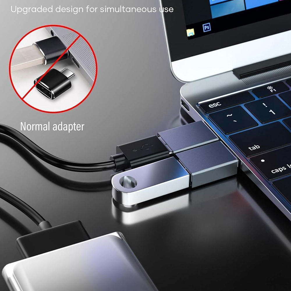 Προσαρμογέας OTG USB-C - USB-A Techsuit A8 SlateVolt, Γκρι