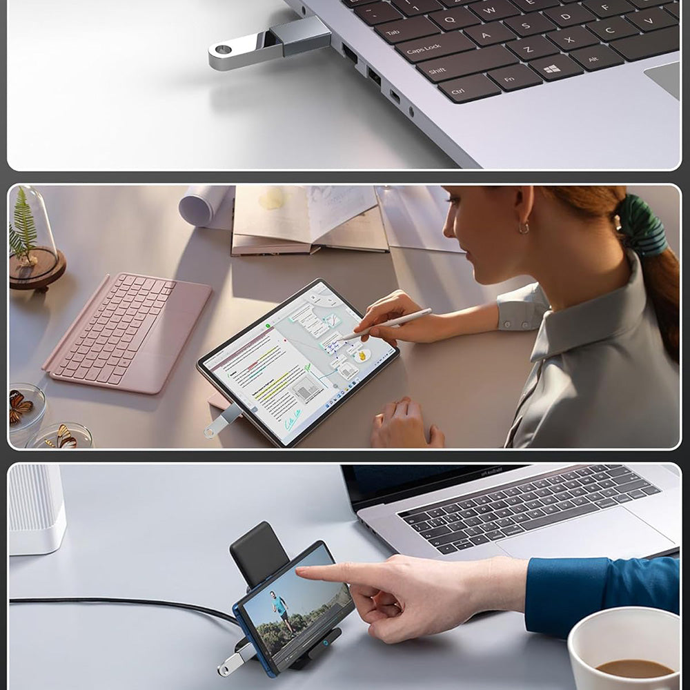 Προσαρμογέας OTG USB-C - USB-A Techsuit A8 SlateVolt, Γκρι