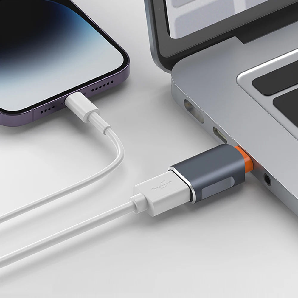 Προσαρμογέας OTG USB-C - USB-A Techsuit A9 SlateVolt, Γκρι Πορτοκαλί