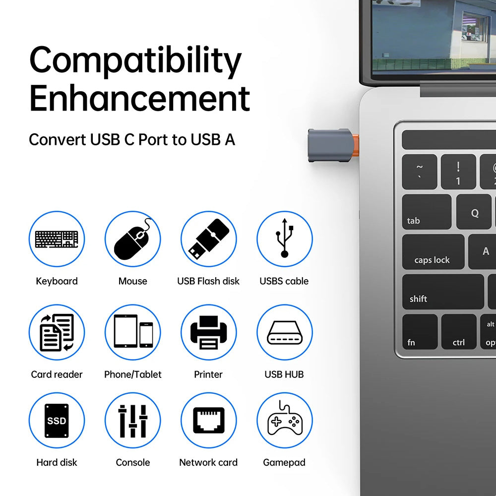 Προσαρμογέας OTG USB-C - USB-A Techsuit A9 SlateVolt, Γκρι Πορτοκαλί