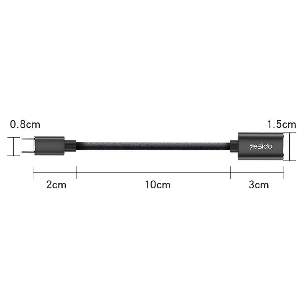 Adaptor OTG USB-C - USB-A Yesido GS01, Μαύρο