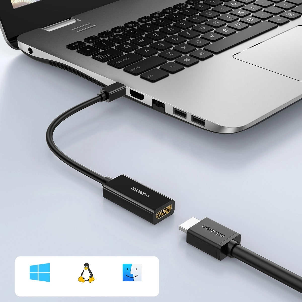 UGREEN MD112 Video Adapter, MiniDisplayPort - HDMI, 4K, Black
