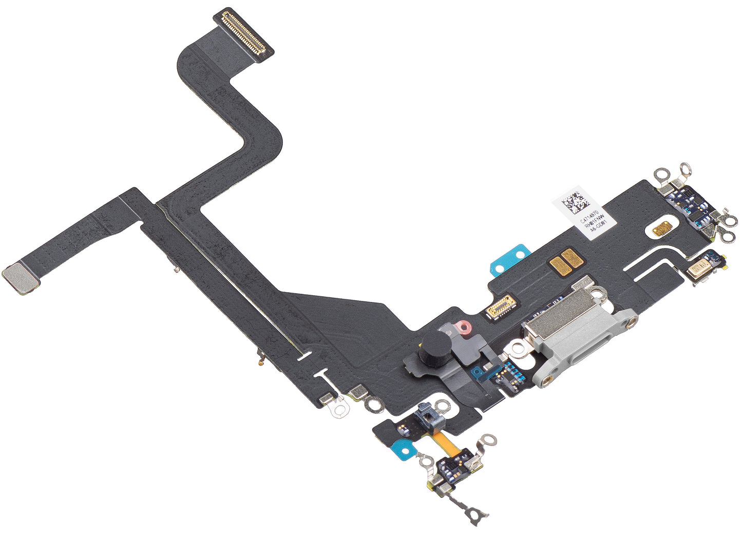 Κορδέλα με Συνδετήρα Φόρτισης - Μικρόφωνο Apple iPhone 13 Pro, Ασημί