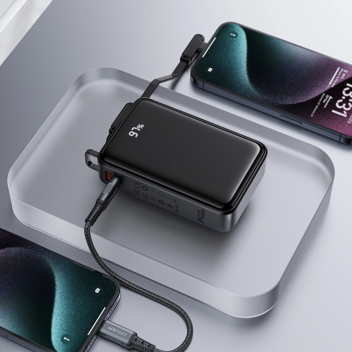 Εξωτερική Μπαταρία Acefast M4, 20000mAh, 67W, PD, 1 x USB-A - 2 x USB-C, Μαύρη
