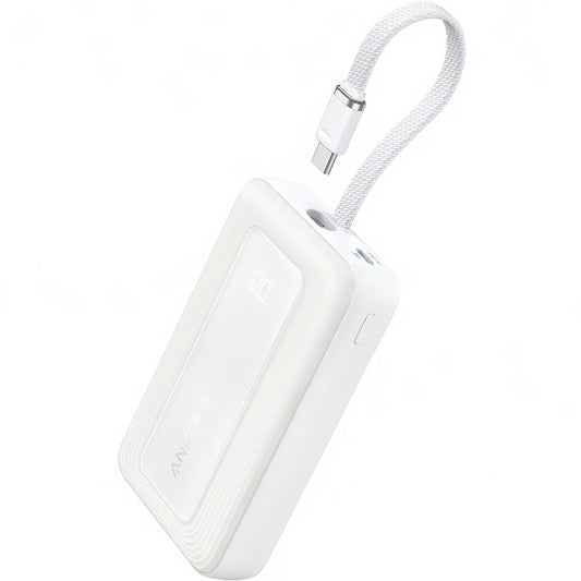 Εξωτερική μπαταρία Anker Zolo, 10000mAh, 30W, QC + PD, 1 x USB-A - 2 x USB-C, λευκό A1688H21