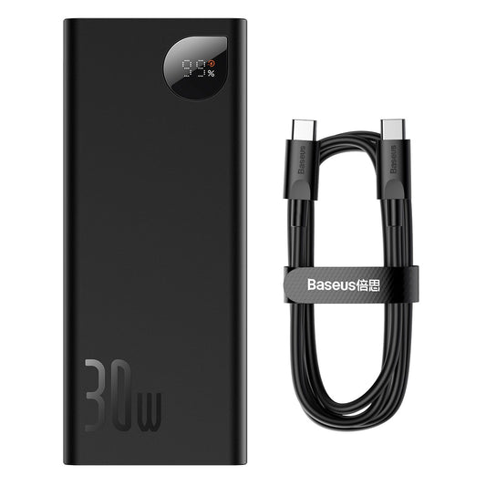 Εξωτερική μπαταρία Baseus Adaman, 20000mAh, 30W, QC + PD, 1 x USB-C - 2 x USB-A, μαύρο PPAD030001 PPAD030001