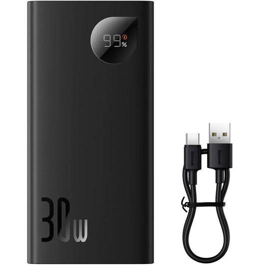 Εξωτερική Μπαταρία Baseus Adaman2, 10000mAh, 30W, QC + PD, 1 x USB-C - 2 x USB-A, Μαύρη PPAD040101