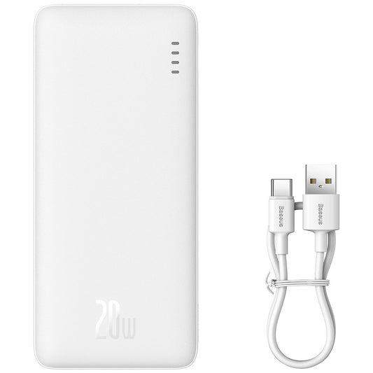 Εξωτερική Μπαταρία Baseus Airpow, 10000mAh, 20W, QC + PD, 1 x USB-A - 1 x USB-C, Λευκή
