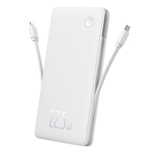 Εξωτερική Μπαταρία Baseus Airpow Lite, 10000mAh, 22.5W, QC + PD, 1 x Lightning - 1 x USB-A - 2 x USB-C, Λευκή P10067501213-00