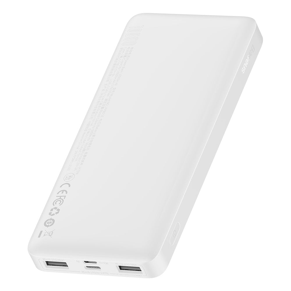 Εξωτερική μπαταρία Baseus Bipow, 10000mAh, 15W, 1 x USB-C - 2 x USB-A, λευκό PPBD050002