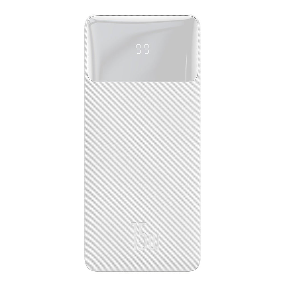 Εξωτερική μπαταρία Baseus Bipow, 10000mAh, 15W, 1 x USB-C - 2 x USB-A, λευκό PPBD050002
