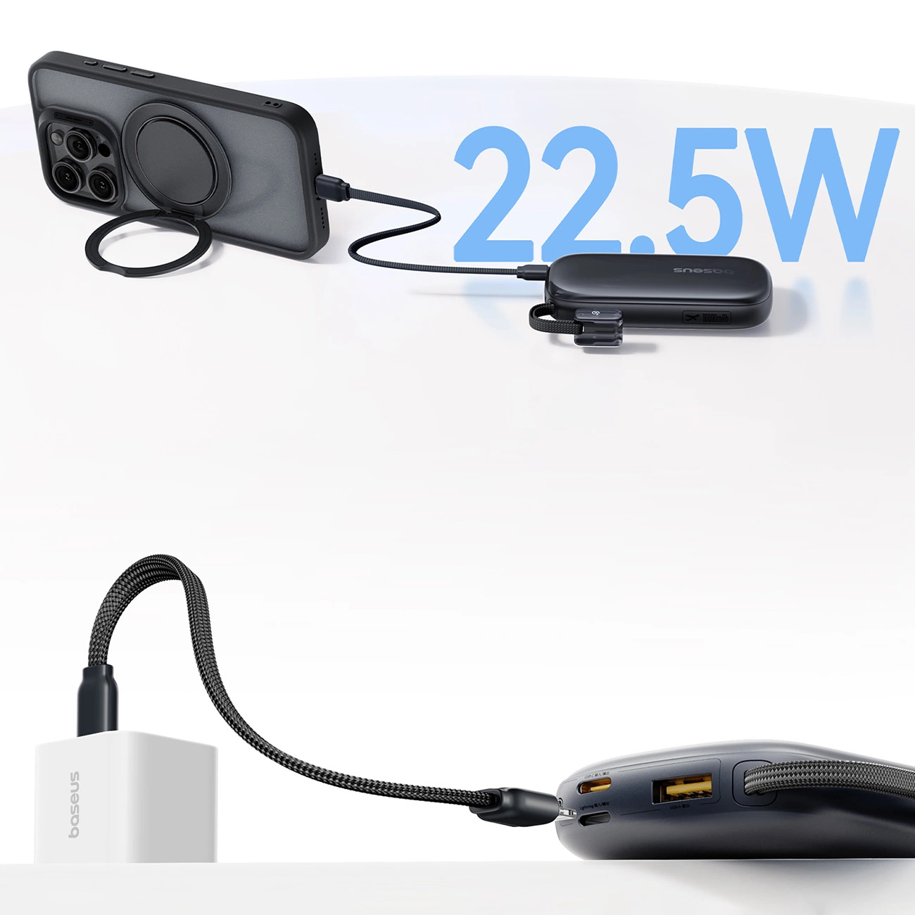 Εξωτερική Μπαταρία Baseus EnerFill FC21 QPow 3 Ultra, 10000mAh, 22.5W, QC + PD, 1 x USB-A - 1 x USB-C, Μαύρη