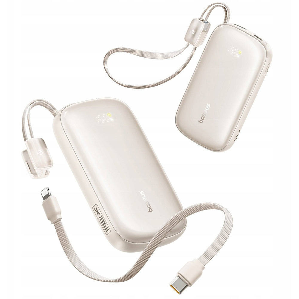 Εξωτερική Μπαταρία Baseus EnerFill FC21 Qpow 3 Ultra, 20000mAh, 45W, QC + PD, 1 x USB-A - 1 x USB-C, Μπεζ E0027P01
