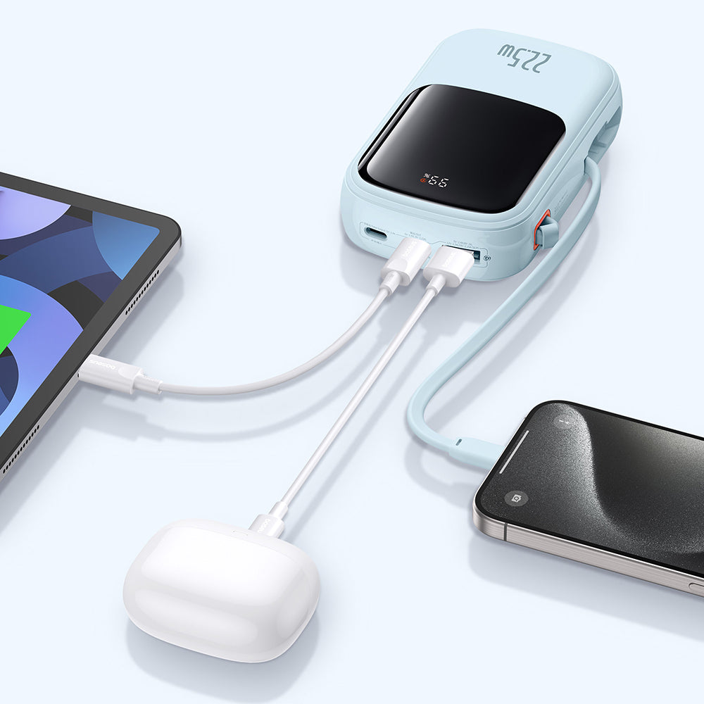 Εξωτερική Μπαταρία Baseus Qpow Pro+, 20000mAh, 22.5W, QC + PD, 1 x USB-A - 2 x USB-C, Μπλε P10067103313-00