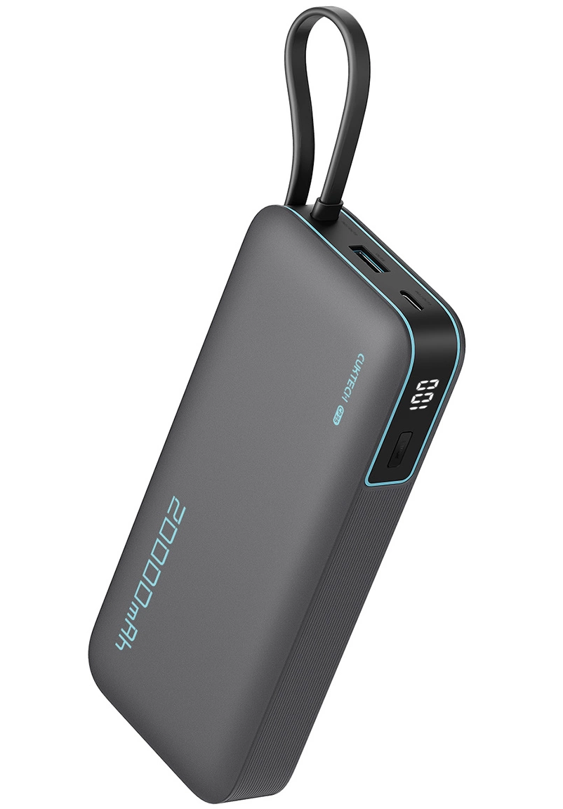 Εξωτερική Μπαταρία Cuktech, 20000mAh, 55W, QC + PD, 1 x USB-A - 2 x USB-C, Γκρι CUKP200NGLDG