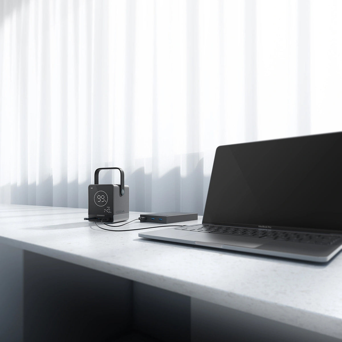 Εξωτερική Μπαταρία Cuktech, 40000mAh, 300W, QC + PD + FQI, 1 x QI - 2 x USB-A - 2 x USB-C, Μαύρη CUKP01CTEUSL