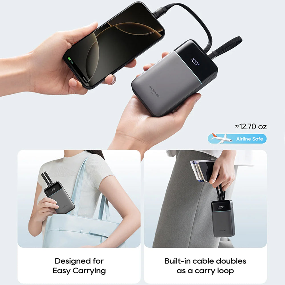 Εξωτερική Μπαταρία Cuktech LPB200NL, 20000mAh, 40W, QC + PD, 1 x Lightning - 1 x USB-A - 2 x USB-C, Γκρι CKB200NLGLGY