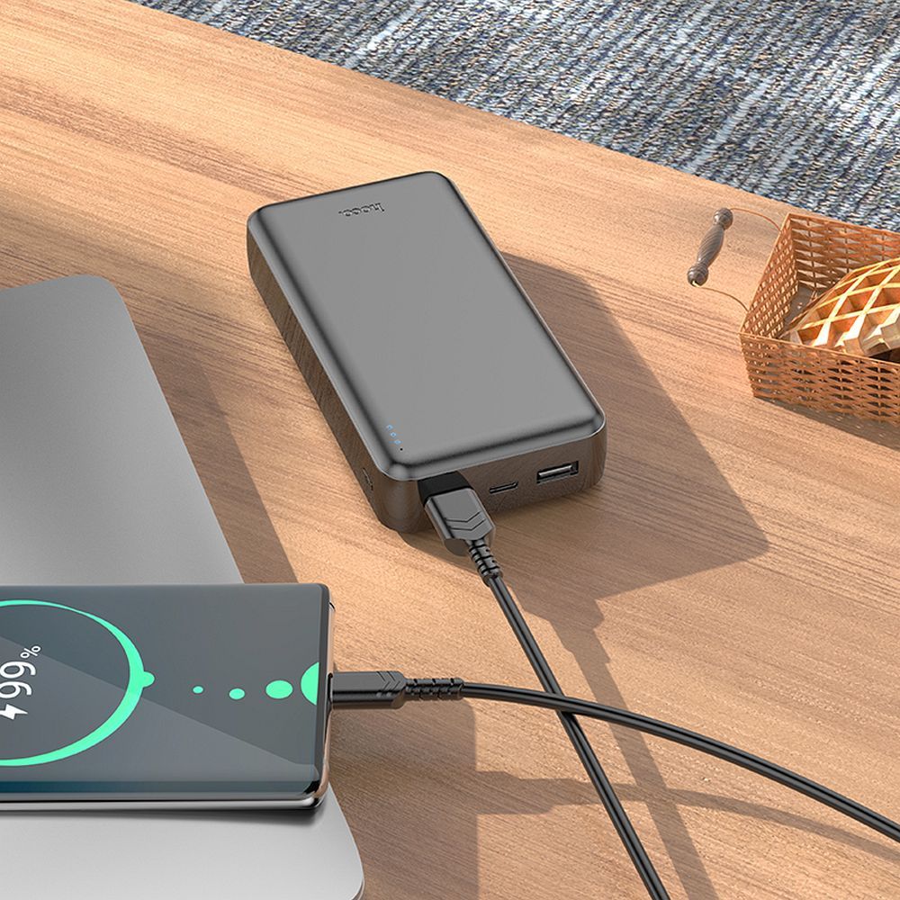 Εξωτερική Μπαταρία HOCO J100A, 20000mAh, 10W, 2 x USB-A, Μαύρο