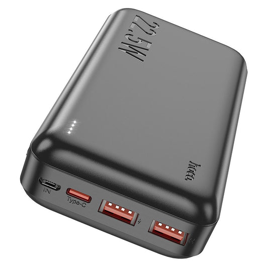 Εξωτερική Μπαταρία HOCO J101A, 20000mAh, 22.5W, QC + PD, 1 x USB-C - 2 x USB-A, Μαύρο